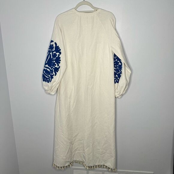 Touché Prive EMBROIDERED LINEN DRESS size UK 38 - Picture 9 of 10